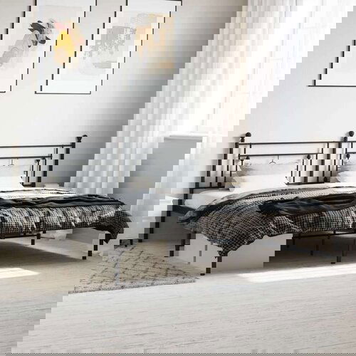 Metalni okvir za krevet s uzglavljem crni 193x203 cm Cijene