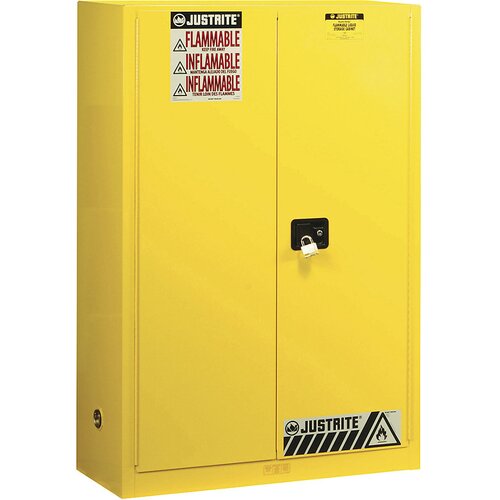 Justrite FM varnostna omara, VxŠxG 1651 x 1092 x 457 mm, ročno zapiranje vrat, za vodi škodljive snovi, rumena Cene