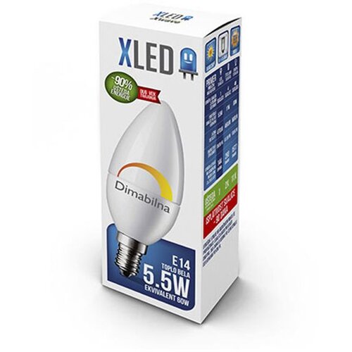 Xled E14 5.5W Dimmable LED Sijalica 3000K,220V,470Lm,prekidač sa potenciometrom Cene