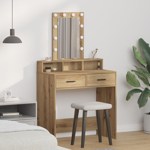 vidaXL Obrtnji hrast Drvo, MDF 79 x 41 x 140 cm Toaletni stol Cijene