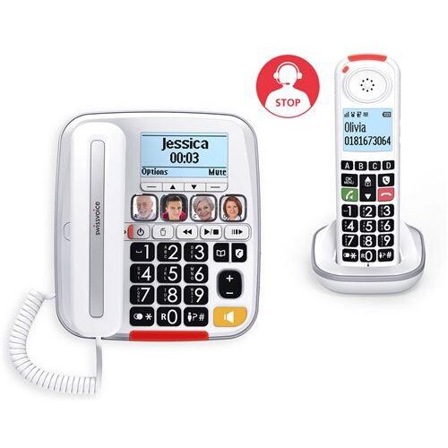 Swiss Voice Brezžični telefon SwissVoice XTRA 3355 Combo za starej&amp;scaron;e, (5000506926) Slike