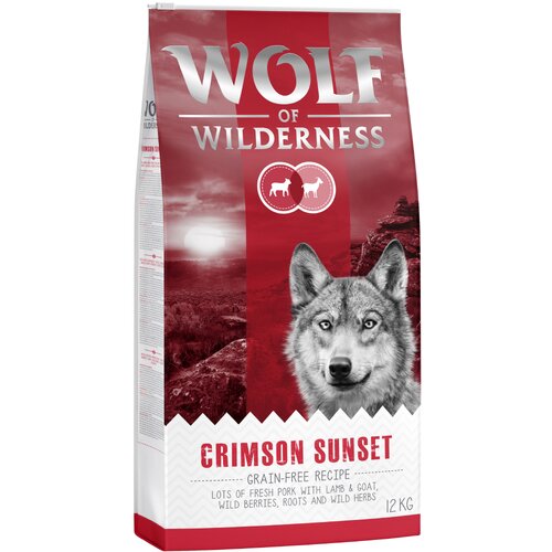 Wolf of Wilderness Ekonomično pakiranje 2 x 12 kg - NOVO: Crimson Sunset - janjetina i kozetina Slike