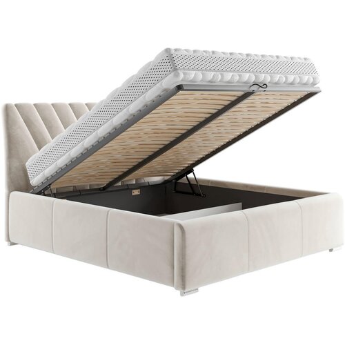Boxxx OBLAZINJENA POSTELJA 140 cm x 200 cm , tekstil bež Slike