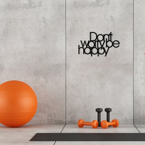 Atelier Del Sofa Zidna dekoracija Don't Worry Be Happy, 50x30 cm, 1,2 mm, Crna Cijene