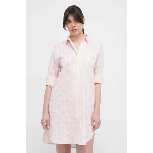 Polo Ralph Lauren Bombažna spalna srajca roza barva
