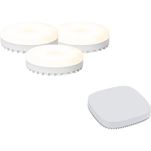 LUUMR Set van 3 smart GX53 dimbare LED lamp RGB 9W 806LM 2700K-6500K incl. Zigbee Smart Hub Slike