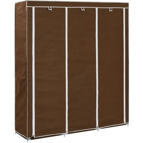  282454 Wardrobe with Compartments and Rods Brown 150x45x175 cm Fabric