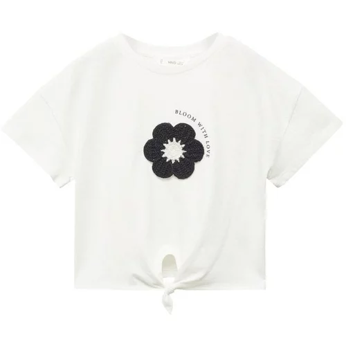 MANGO KIDS Majica 'Bloom' crna / bijela