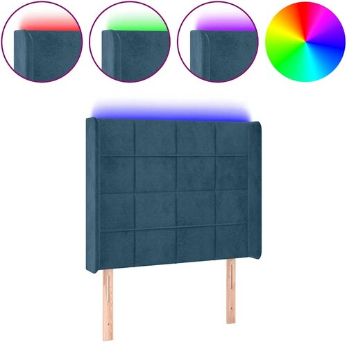 LED uzglavlje tamnoplavo 103x16x118/128 cm bar&amp;scaron;unasto Slike
