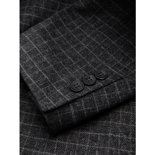 Ombre Men's jacquard jacket in delicate check - black Cene