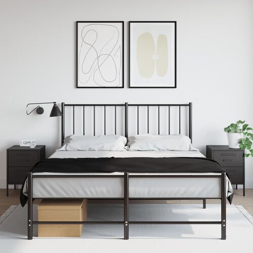 vidaXL Nočna omarica 2 kosa črna 36x39x50,5 cm jeklo Cene