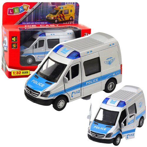 Metalni policijski kombi za igru 1:32 - sivi Cene