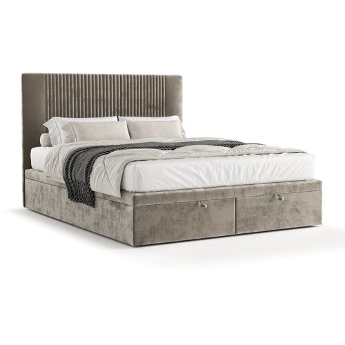 Maison de R&amp;ecirc;ve Bež tapecirani bračni krevet s prostorom za odlaganje 160x200 cm Mavel &amp;ndash; Slike