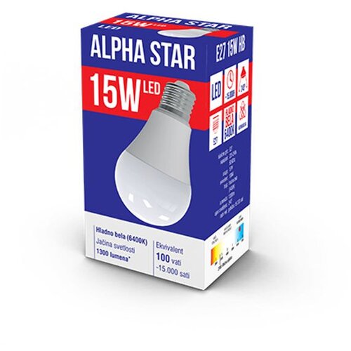 Alpha Star E27 15W HB LED Sijalica 6400K,220V,1300Lm,Hladno bela Cene