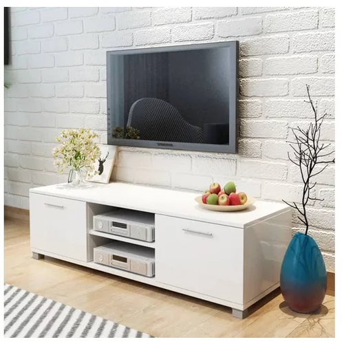  TV omarica visok sijaj bela 120x40,3x34,7 cm