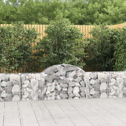  Lučne gabionske ko&amp;scaron;are 10 kom 200x30x60/80 cm pocinčano željezo Slike
