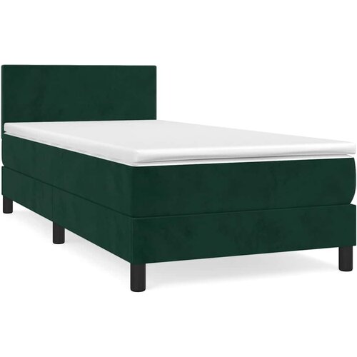 Box spring krevet s madracem tamnozeleni 90x190 cm bar&amp;scaron;unasti Slike