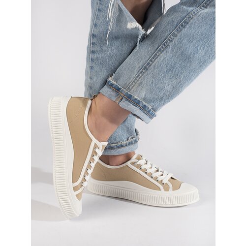 Shelvt Women's dark beige platform sneakers Cijene