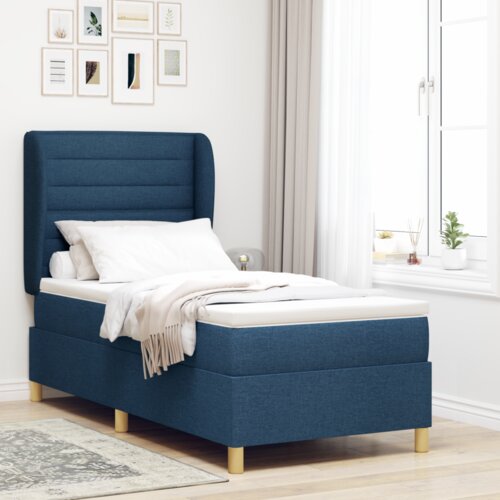 Box Spring Krevet s Madracem Plavi 100x200 cm Tkanina Cijene
