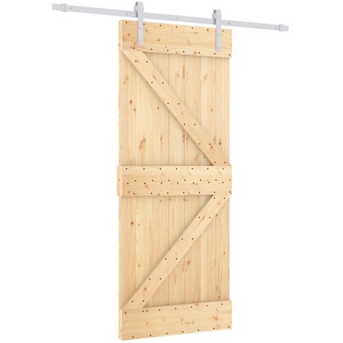  Klizna vrata Prirodna i bijela 85 x 210 cm Čvrsta borovina Slike