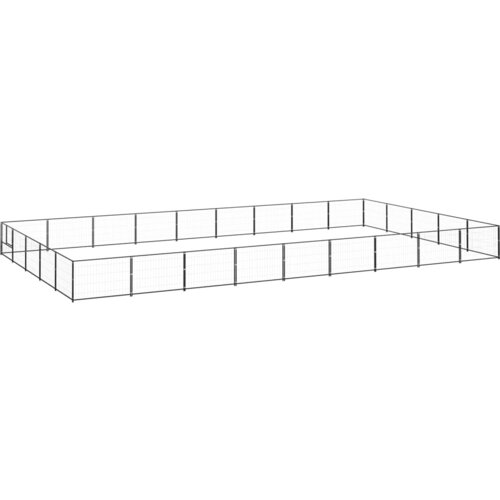 VidaXL kavez za pse crni 45 m&amp;sup2; čelični Slike