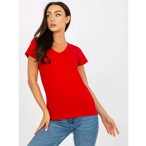 Fashion Hunters Basic red women's short-sleeved t-shirt
