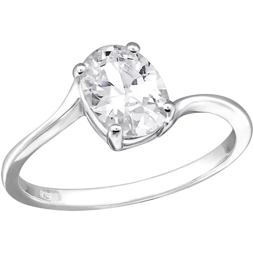 Kesi Silver Big Stone Engagement Ring