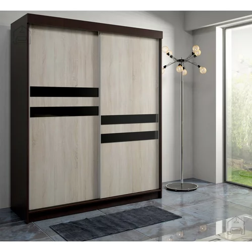 Arkos meble Garderobna omara z drsnimi vrati Asturia - črna/wenge