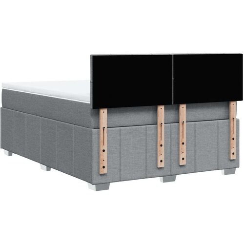 VidaXL krevet box spring s madracem svjetlosiva 160x200 cm tkanina Slike