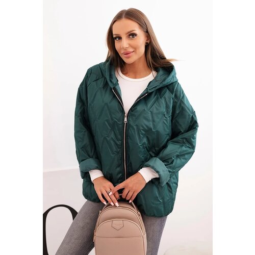 Kesi Włoski Women's quilted jacket with a hood dark green Cijene