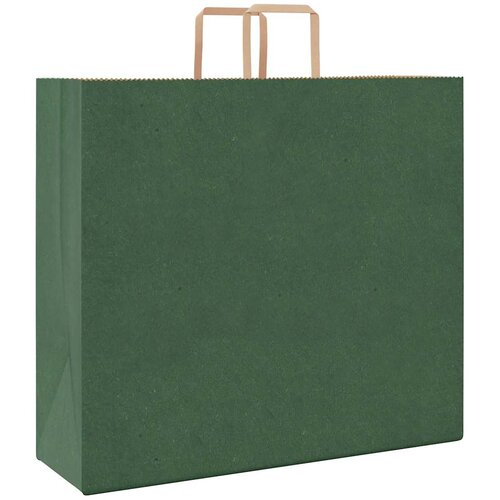  Papirnate vrećice 250 kom s ručkama zelene 54x15x49 cm Slike
