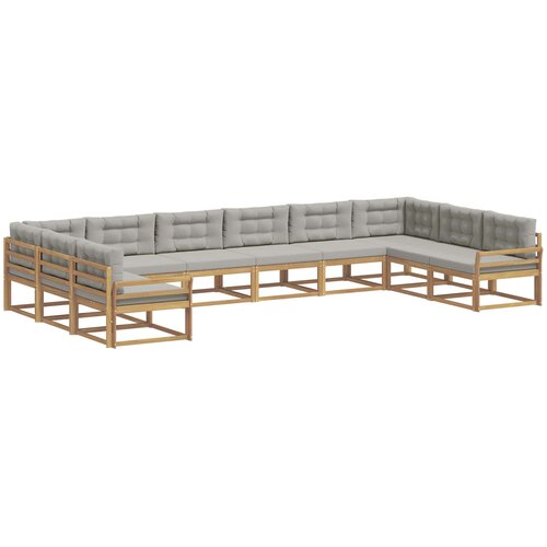 vidaXL Zunanja garnitura za sedenje 10 pcs Bela in svetlo siva, (5000280752) Cene