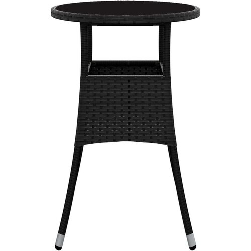  Vrtni stol &amp;Oslash; 60 x 75 cm od kaljenog stakla i poliratana crni Slike