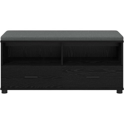  Klupa za hodnik s jastukom Crni Hrast 100 x 38 x 46 cm Slike
