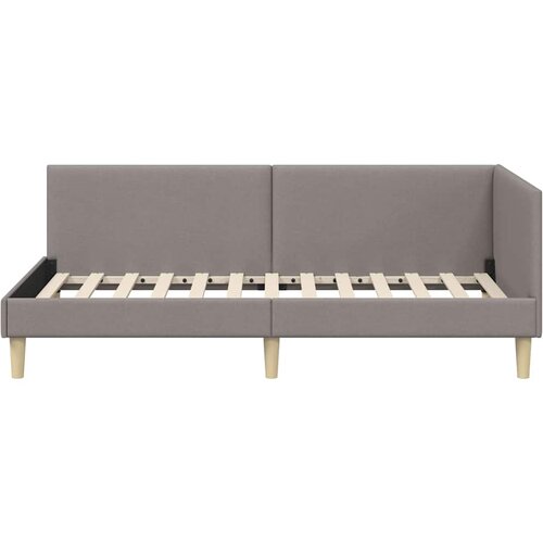  Kutni okvir kreveta s uzglavljem Sivo-smeđa 100 cm x 200 cm Slike