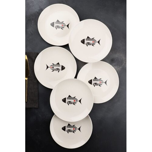 Hermia Set dezertnih tanjira, 6 komada, Beli Cene