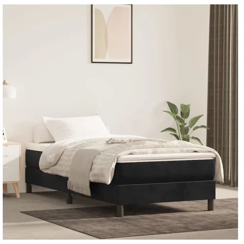  Box spring posteljni okvir črn 90x200 cm žamet