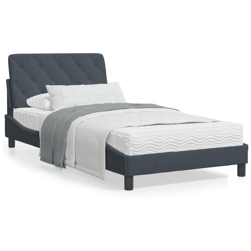 vidaXL Posteljni okvir z vzglavjem temno siv 100x200 cm žamet Cene