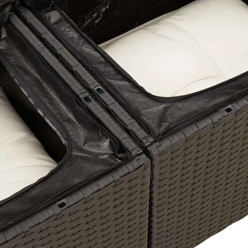  10-dijelni set vrtnih sofa s jastucima crni od poliratana Slike