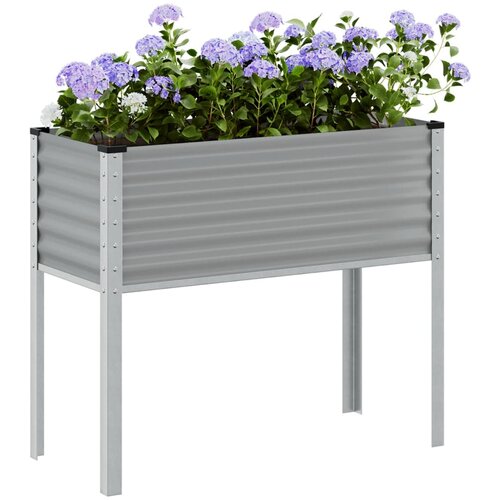 vidaXL Vrtna sadilica siva 100x41x90 cm čelična Cijene