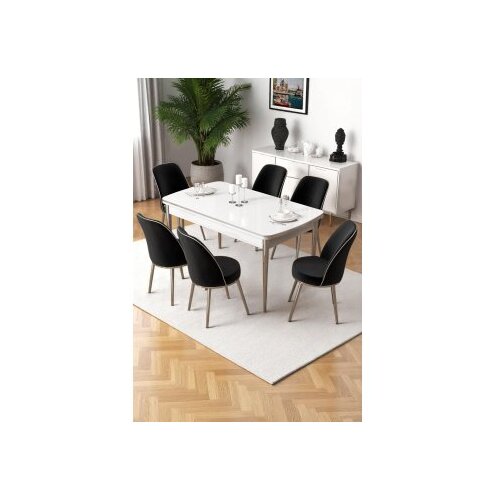 Hanah home trpezarijski set, 7 dijelova, crni Cijene