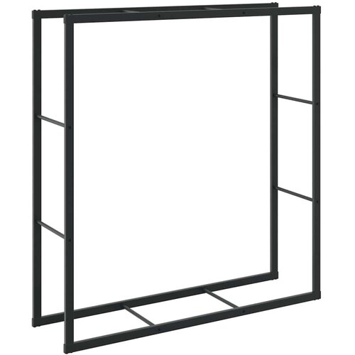 VidaXL Stalak za drva crni 110x30x116 cm čelik Slike