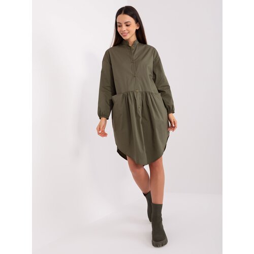 Fashion Hunters Khaki asymmetrical shirt dress RUE PARIS Slike