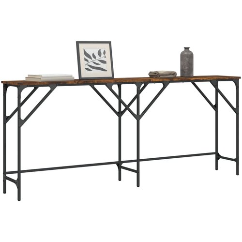  The Living Store Konzolna mizica dimljen hrast 180x29x75 cm inženirski les - Konzolna Mizica, (21448252) Slike