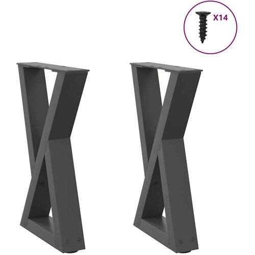  Noge za klub stolić 2 kom. antracit 28 x (42-43,3) cm čelik Cene