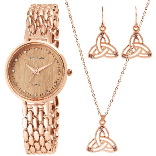 Moja knjižara Set nakita, Sat, ogrlica i minđu&scaron;e, Rose gold Cene