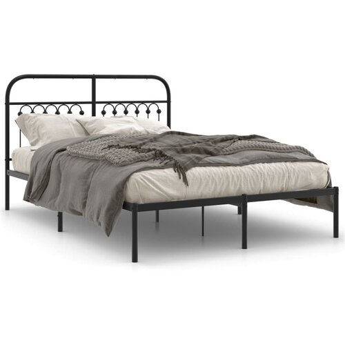 vidaXL Metalni okvir za krevet s uzglavljem crni 135x190 cm Cijene