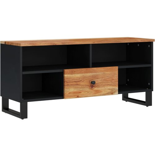 Maison Chic TV omarica - TV stojalo - Televizijska omarica 100x33x46 cm trden akacijev les in inženirski les, (21699240) Slike