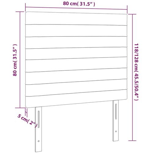  LED uzglavlje tamnosivo 80x5x118/128 cm bar&amp;scaron;unasto Slike