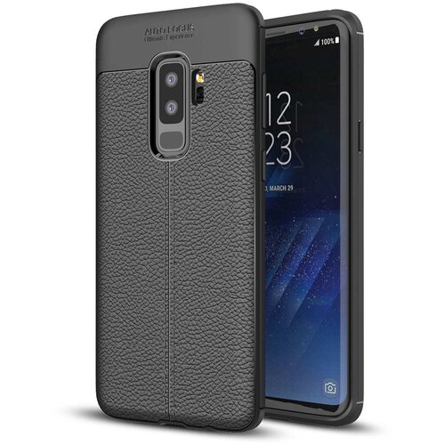 Cadorabo Case, združljiv s Samsungom v Deep Black - za&amp;scaron;čitni pokrov iz silikona TPU z plemenito imitacijsko usnjeno uporabo, (20587390) Slike